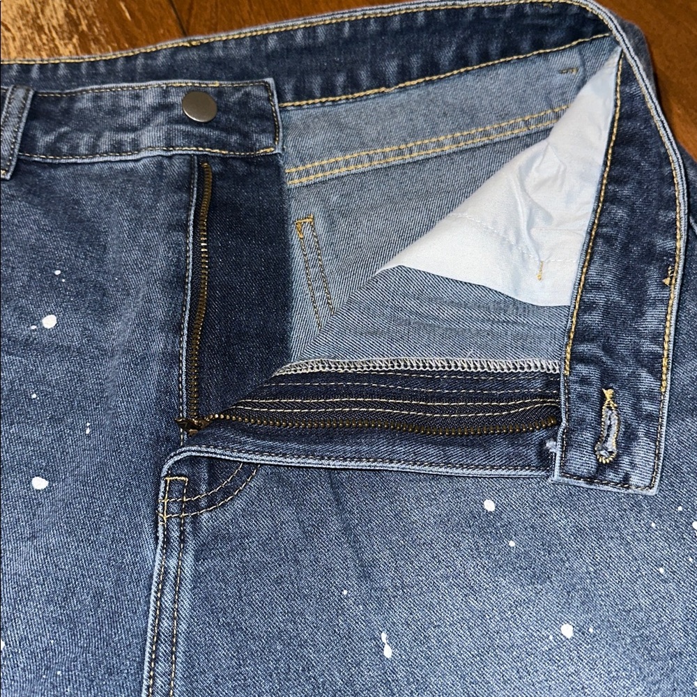 Micas Unique Floral Lace Overlay Denim Jeans NWT - Picture 10 of 13